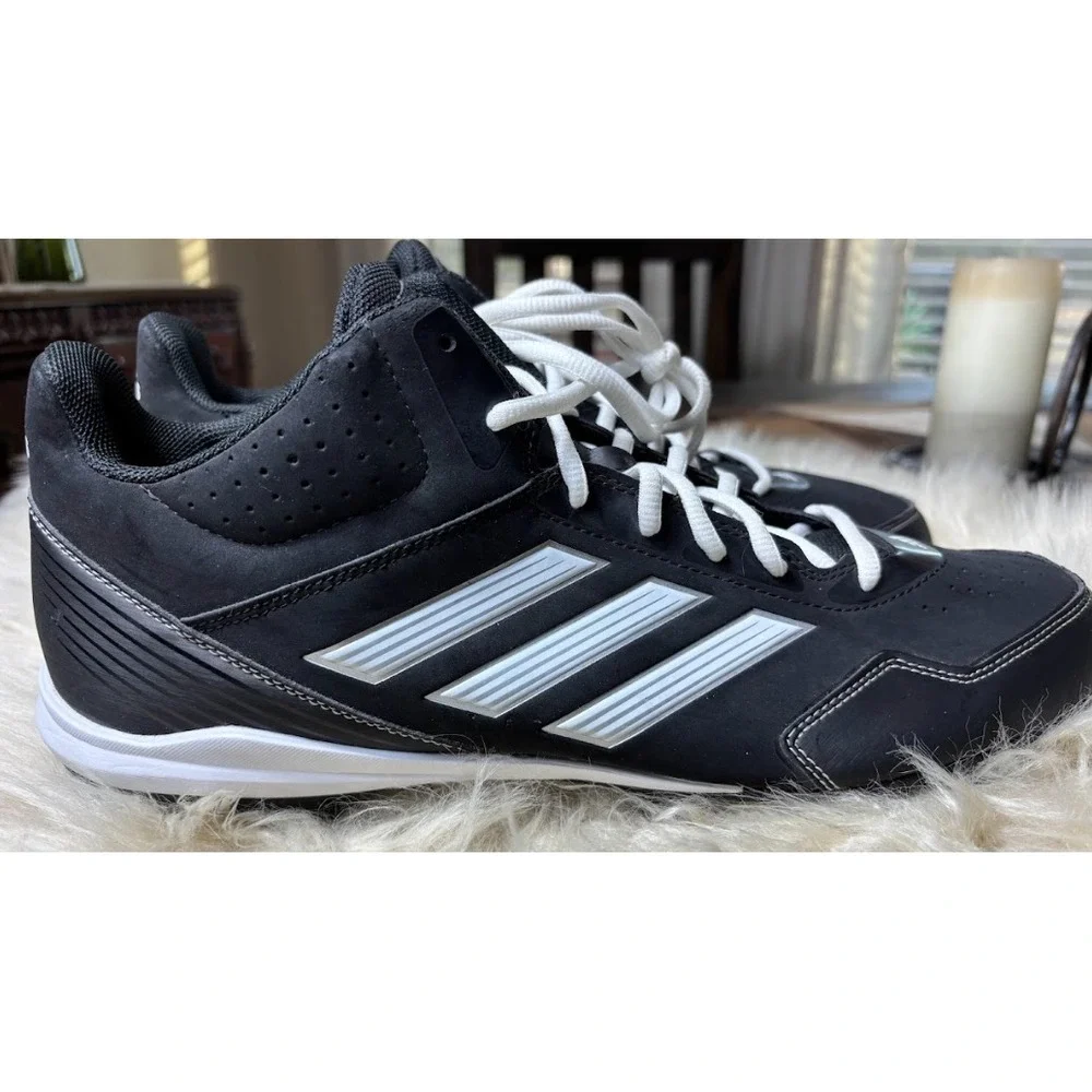 Adidas PowerAlley 5 Baseball Cleats 13‎ Black White Molded NWOT Athletic